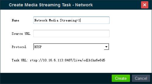 2. Click Add button and select the media streaming type as Local, Network, or Desktop.