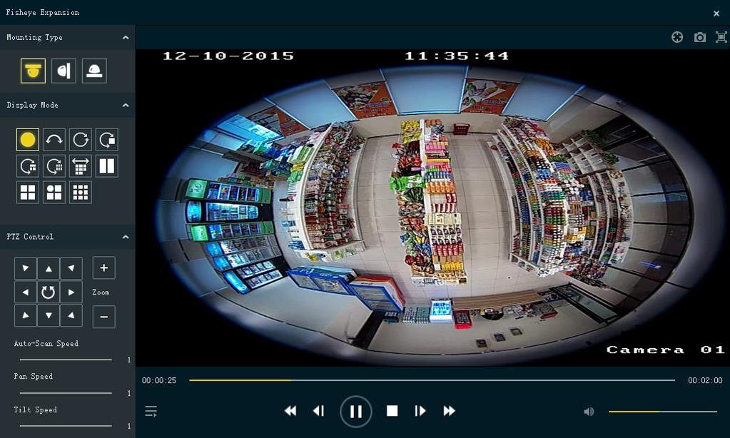 3.9 Fisheye Expansion Purpose: You can play the fisheye camera s video files in fisheye expansion mode.