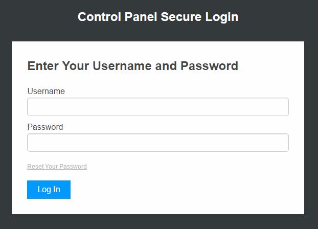 Customer Control Panel Logging in Open a web browser and navigate to https://www.con