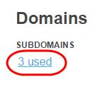 Usage You can also see how much of your web space you have so far used. Subdomains Sub domains allow you to dedicate parts of your domain name to specific uses.