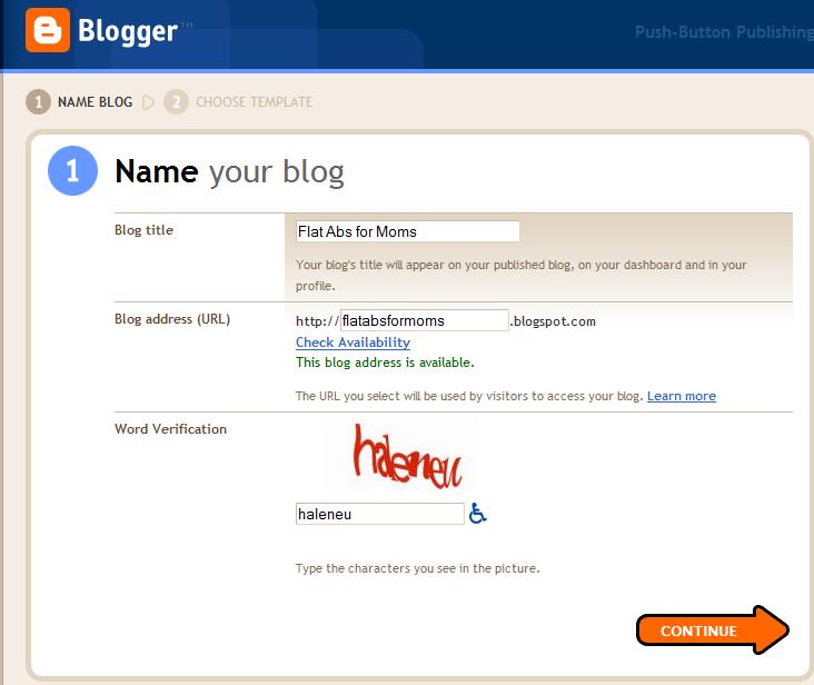 For example, the blog name could be Flat Abs for Moms but the address would be