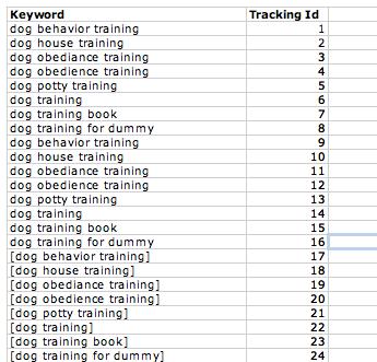 Conversion Tracking Step By Step Step 1: Assign a Unique Id for each of your keywords Copy and paste your keywords in Excel and assign a unique id to each one of your keywords.