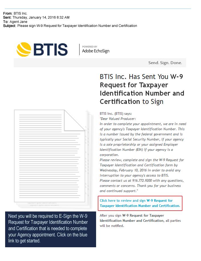 Request for W-9 Information From: BTIS Inc.