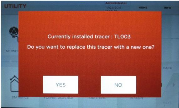 REPLACE TRACER Current tracer installed displays,