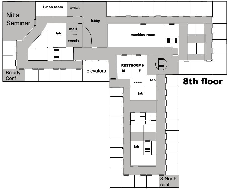 110 Chapter 6. Experimental evaluation Figure 6.12: Plan of the building. The observed areas are shaded.