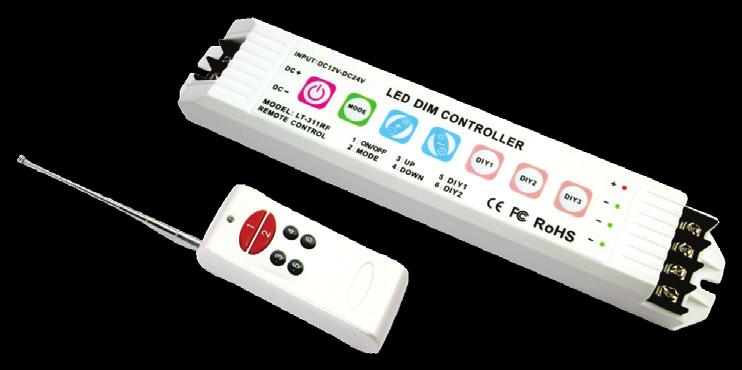 LED Dimmer With Remote LCDMLT-311RF LED Dimmer with wireless remote Input 12-24VDC