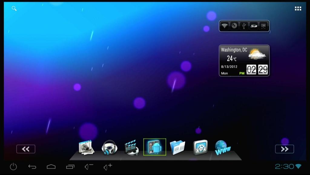 9 The Home Screen (Android Theme) The HOME SCREEN is very similar with smart phone.
