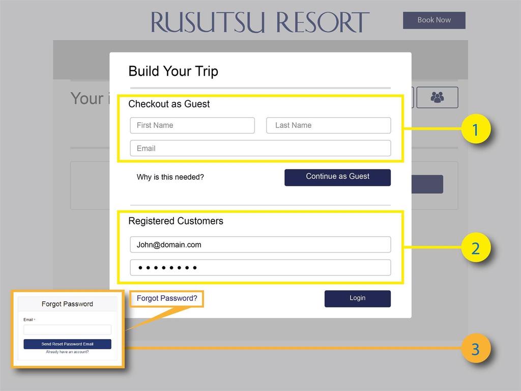 How To Book The following step-by-step guide will show you how to book a lesson using our online reservation system. Build Your Trip Register email and name 1.