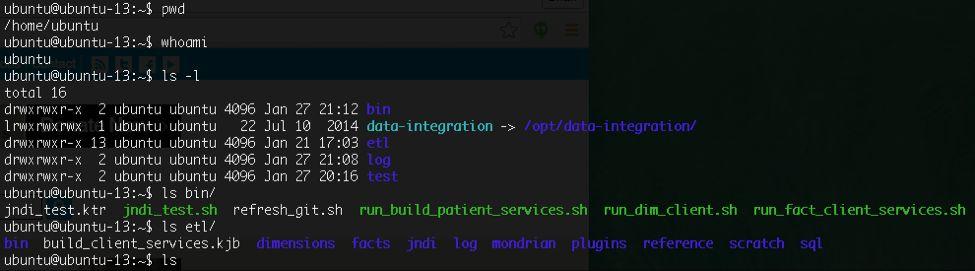 Run the following commands in /home/ubuntu/ a. git clone https://github.com/soleasolutions/mi2.client-openemr-prototype.git etl b. Run: cp -r /home/pentaho/etl/bin /home/pentaho/ c.