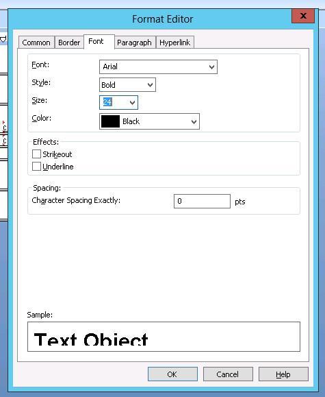 Figure 41 Configuring the font settings for the title text 25.