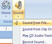 Microsoft Power Point 2007 - Module 2 Insert Tab: Media Clips This group contains commands that allow you to insert Movies and Sound from a file or clip