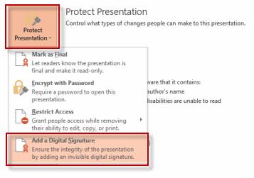 Sharing and Securing a Presentation 2.