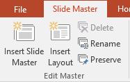 To amend the slide master: Click on the VIEW tab and select SLIDE MASTER.