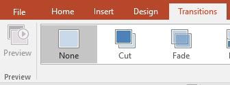 Removing transitions Click on NONE in the TRANSITIONS tab and select APPLY TO ALL.