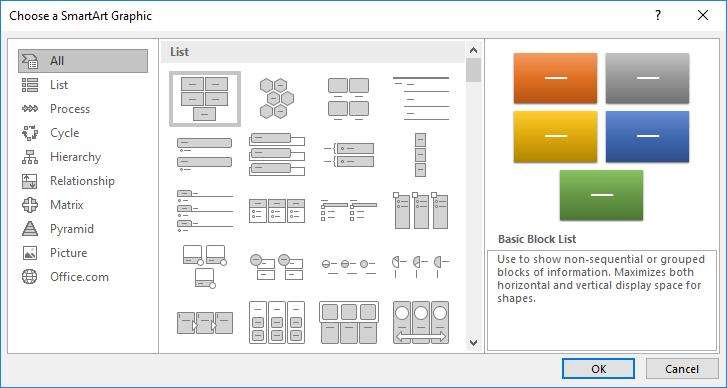 SMARTART You can use the SmartArt feature in PowerPoint to produce diagrams to illustrate processes,