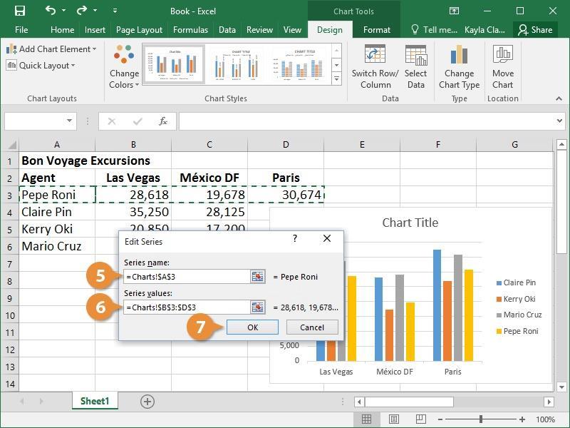 Modify Chart Data Even after data is in a chart, there are modifications you can make to change what's displayed.