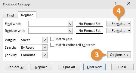 Find and Replace Formatting If you have multiple cells that have the same formatting applied and they all need