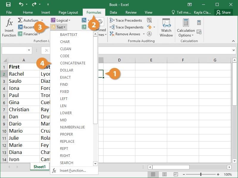Text Functions Excel offers a category of functions aimed at working with text. These functions allow removing, combining, and replacing different pieces of text in a worksheet.