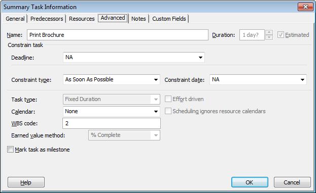 Page 45 - Project 2010 Foundation Level Select Start No Earlier Than from the Constraint type drop-down menu. Type 07/01/04 in the Constraint date field.
