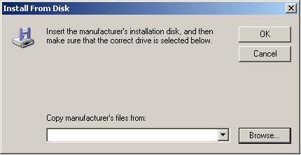 6. Click Browse (see Figure 11). Note: Disregard the instruction to insert the manufacturer s installation disk. You will not install from a disk.