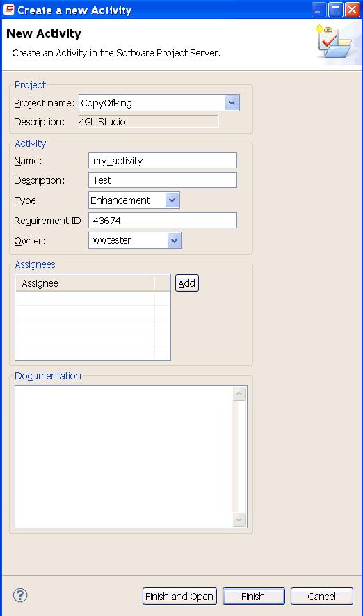 Infor LN Project Server Project Project name The software project to which the activity belongs.