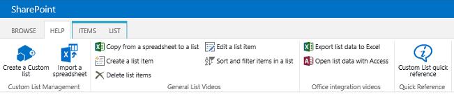 Custom List Custom List Management Create a Custom list Video Import a spreadsheet Video General List Videos Copy from a spreadsheet to a list Video Create a list item Video Delete list items Video