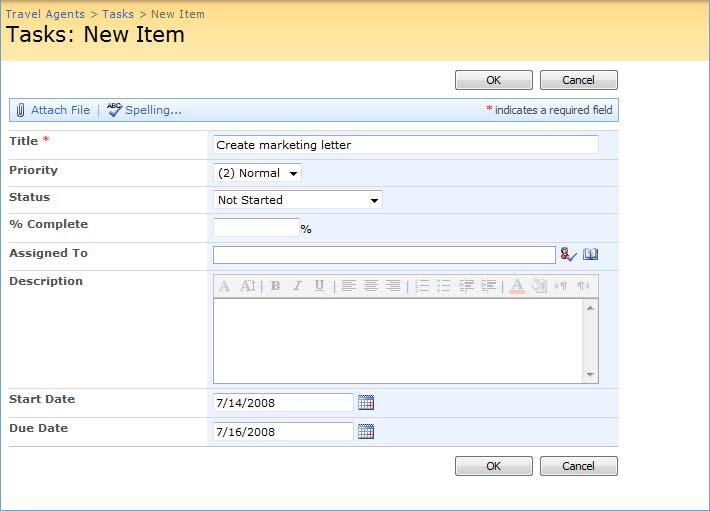 Working with Lists Adding Tasks and Milestones Tasks are specific jobs and activities that can be assigned to individuals, and updated and tracked as work on the task progresses.