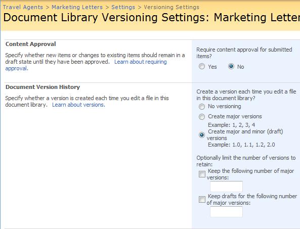 Working with Libraries Using Versions History Versioning is a library feature that tracks revisions to documents. This is a helpful way to record the changes a document has undergone over time.