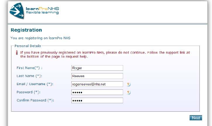 A registration form will appear. 1.