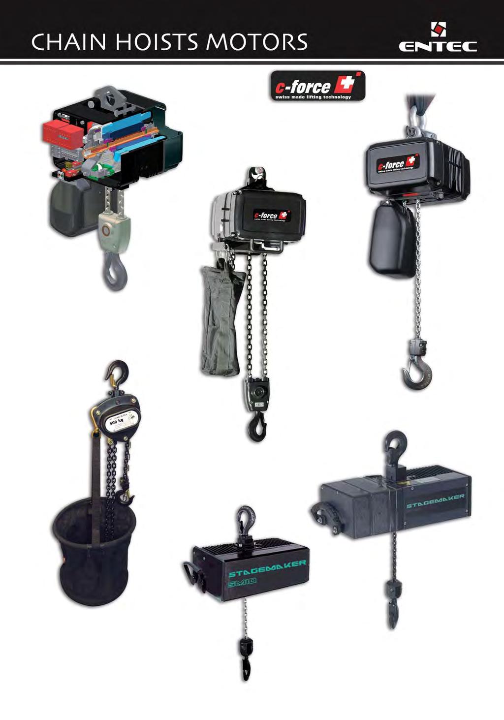 C-force: Electric chain hoist, capacity from 125 Kg to 2.500 Kg.