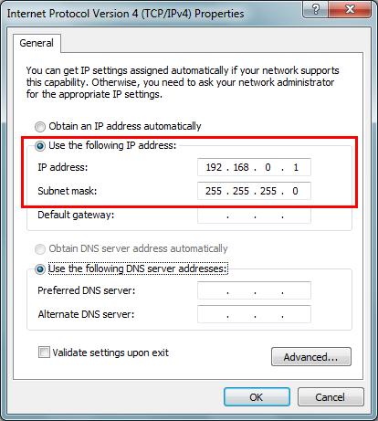 Configure your Computer As an alternative, you can set the IP Address to: 10.