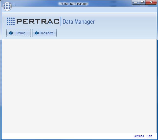 I. Data Manager Visit http://support.pertrac.com/public_kb.asp?problemid=371 for detailed information on updating databases including instructions for Bloomberg tasks. PerTrac 7.