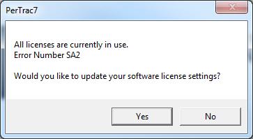 If it is unknown which computer was last assigned the license, please contact PerTrac Support. SA15 - Invalid Activation Key.