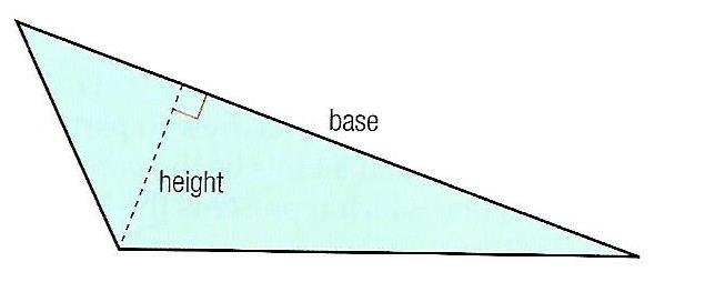 area is given by the same formula: (7) A T base height Reason: See why by splitting this triangle in two right triangles (or use a different