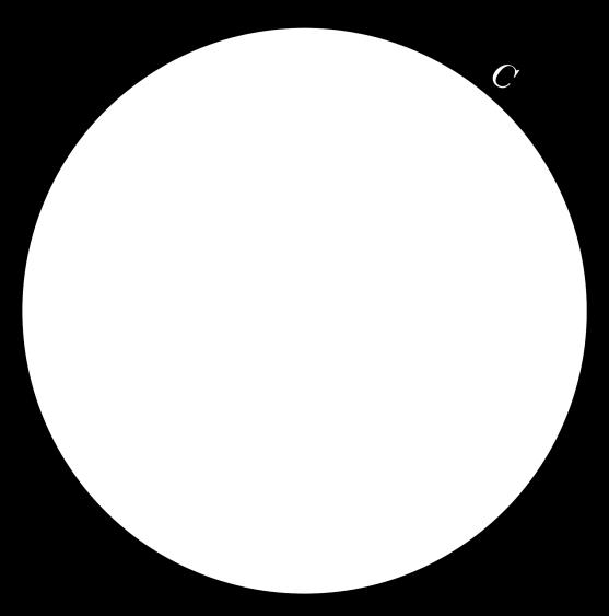 Figure 10: A circle of center O and radius R.