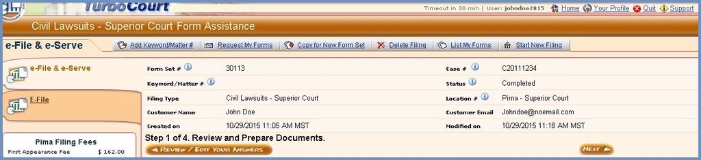 COMPLETING YOUR SUBMISSION Attorney Name This page automatically defaults to the ESERVICE function If you do not
