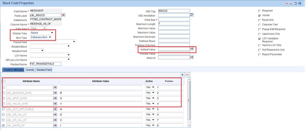 Fig 8.14 Defining Field as Text Area Select If a select list is required for field, display type can be selected as Select.