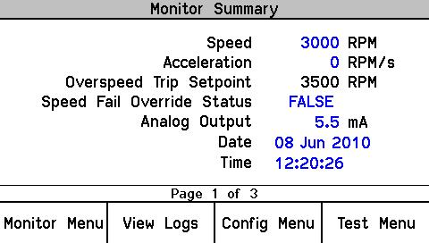 Manual 26546V2 ProTech-SX Simplex System Figure 9-8. Monitor Summary (Page 1) Use the Down Arrow and Up Arrow keys to scroll between Monitor Summary pages.