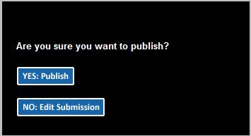 If you need to edit the information found on the screen, click the Back button to return to your submission.