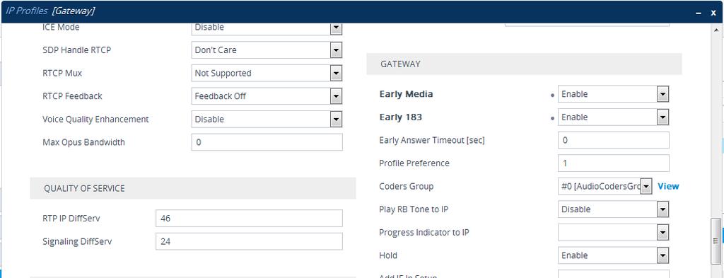 Installation and Maintenance Manual 13. Configure IP Profile Early Media Early 183 Enable Enables the Early Media feature for sending media (e.g., ringing) before the call is established per specific calls.