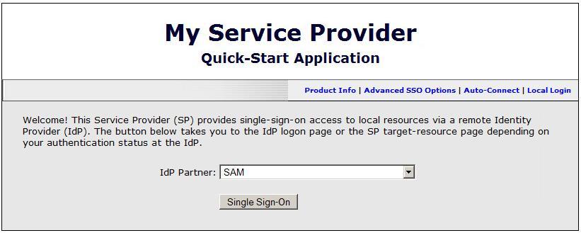 Running the Solution In the PingFederate quick-start demo application, the service provider quick-start application provides a service provider web page to access the SP-initiated SSO.