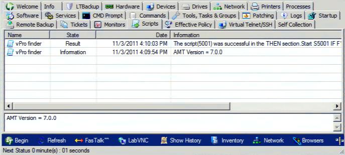 Figure 5: Agent Flags Intel Vpro Note: Only machines with Intel vpro and AMT version 7.0 or above can use the following LabTech vpro scripts: vpro Provisioning and vpro Unconfigure.