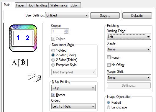 This function can also be used in combination with two-sided printing for maximum conservation of paper.