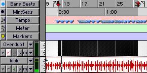 1 click the Selector tool these arrows marking your selection turn red, indicating that recording will occur in the selection 3 record enable a track 2 make a selection of the length you want to