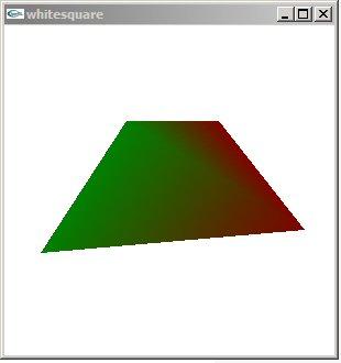 The OpenGL Pipeline OpenGL Shaded Quad Code glclearcolor(1, 1, 1, 1); // white glclear(gl_color_buffer_bit); glloadidentity(); glortho(0, 100, 0, 100, -1, 1); glbegin(gl_triangle_strip); glcolor3f(0,