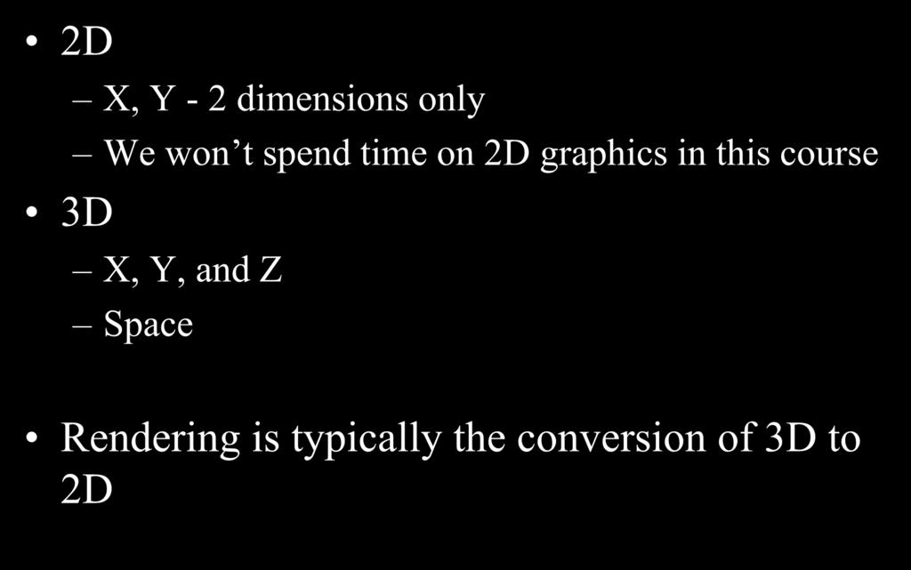 2D Graphics vs.