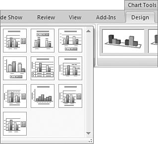 108 6 Rediscover Charts Figure 6.7 Change the layout of your chart type.