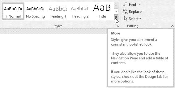 An assortment of style types: Word provides several style types: 1. Character and paragraph styles determine the look of most of the text in a document.