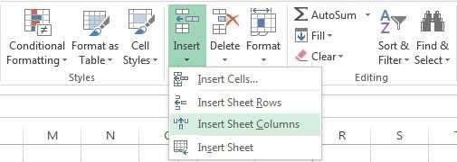 Columns are cells that run vertically down the document. You can insert an extra column of cells like this: 1.