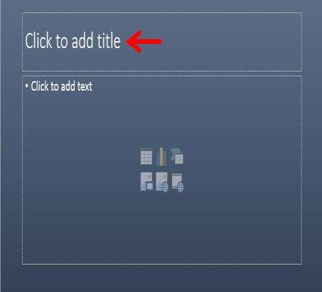 Enter Text Select the slide where you want the text Click in a Textbox to